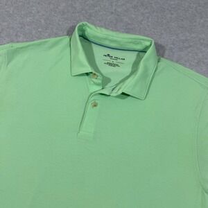 Peter Millar Seaside Polo Mens L Sea Green MS22K01S Short Sleeve Stretch